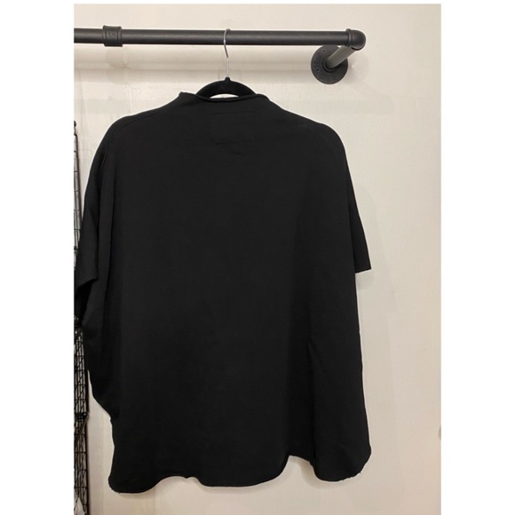 Frank & Eileen Top Audrey Funnel Neck Capelet Triple Fleece Black - Picture 4 of 6